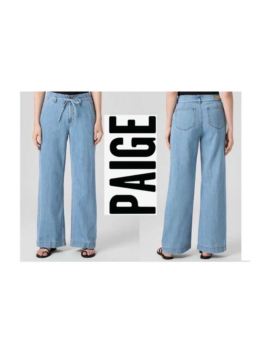 PAIGE Zoey 31” Wide Leg Drawstring Jeans sz 26